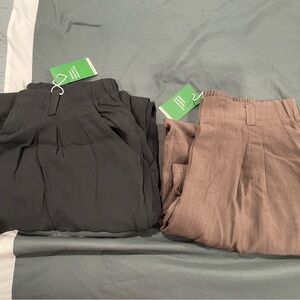 Black and brown wide leg casual pant